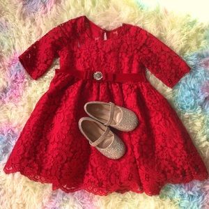 Toddler Red Lace dress 2T